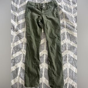 High waisted military green jeans